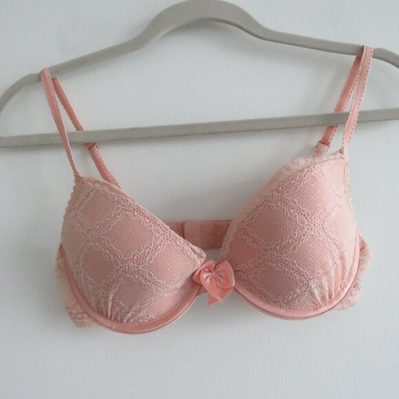 PASSIONATA BY CHANTELLE Let's Play Push-Up T-Shirt Underwire Bra Blush Pink Lace - Picture 2 of 15